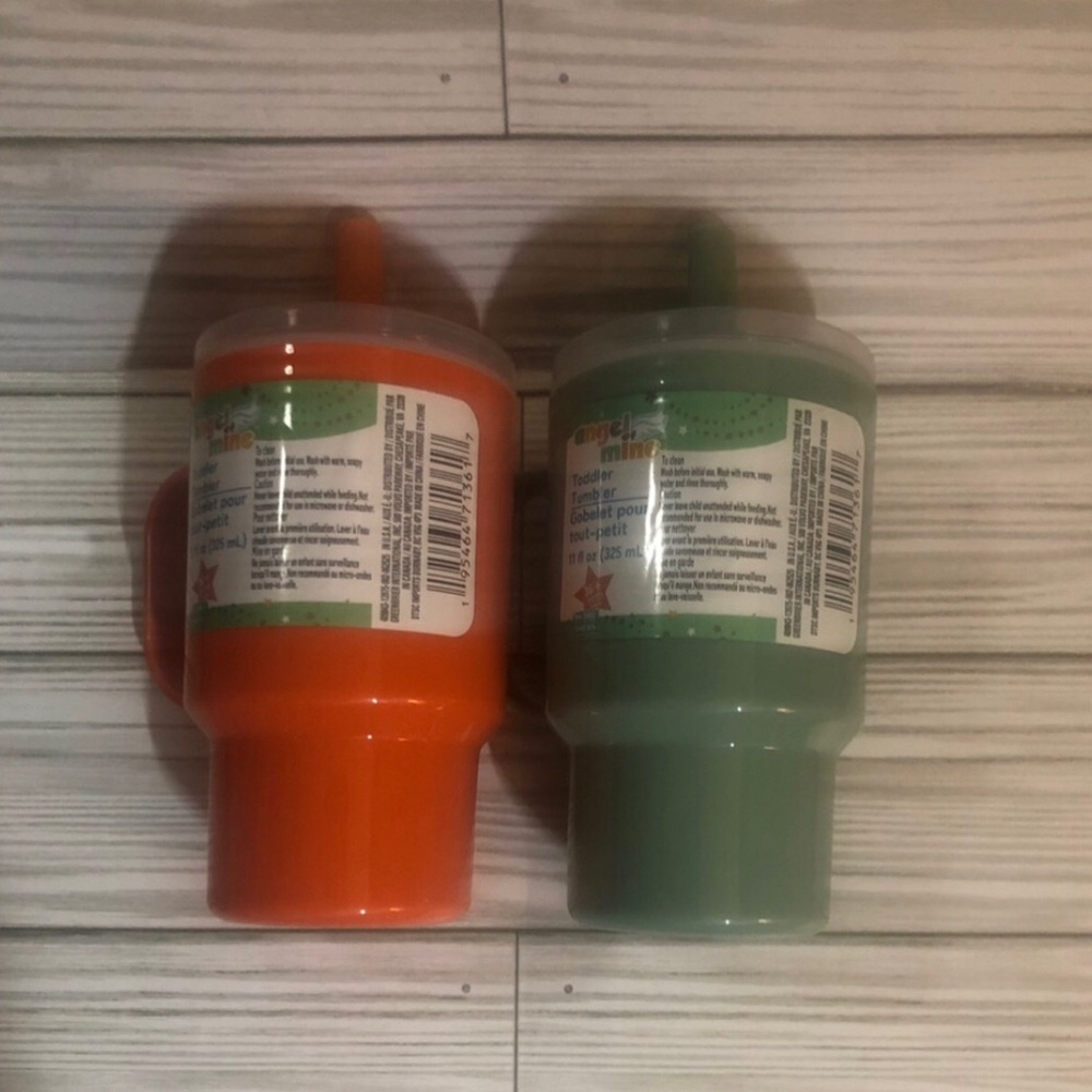 Angel Of Mine Toddler Tumblers With Silicone Straw (Set Of 2).